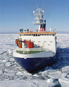 Ship in rugged conditions Ship in rugged conditions